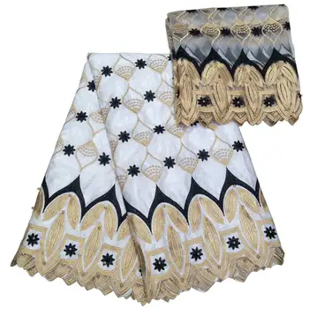 

White Bazin Riche Getzner 2018 High Quality African Lace Embroidered Fabric With Beads Best Selling 2018 Bazin Riche Getzner