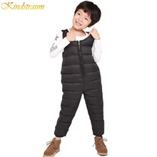 Г. Детские Пуховые комбинезоны зимние теплые штаны на подтяжках для маленьких мальчиков и девочек, 90% г., белые пуховые штаны на подтяжках детские штаны HC544