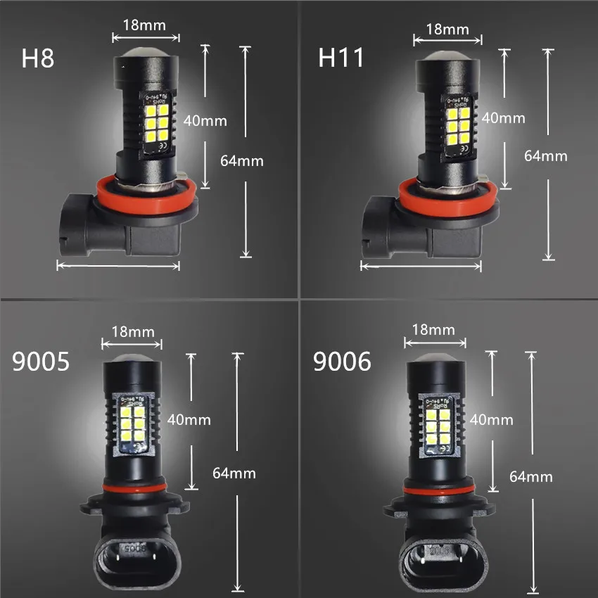 H8 H11 светодиодные лампы HB4 светодиодные лампы HB3 9006 9005 SMD светильник s 1200LM 6000K 12V белый светильник для вождения автомобиля