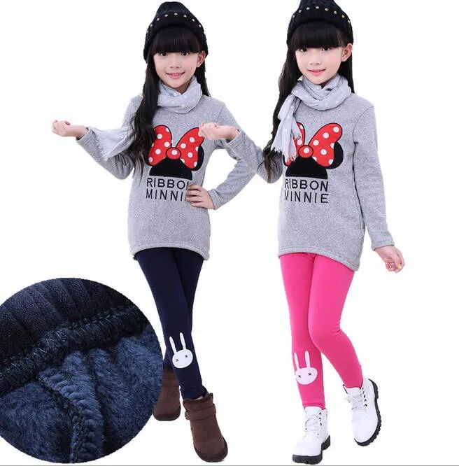 Новинка года; леггинсы для девочек штанишки для маленьких девочек в Корейском стиле с рисунком кота; зимняя теплая одежда детские брюки плотные бархатные От 2 до 7 лет
