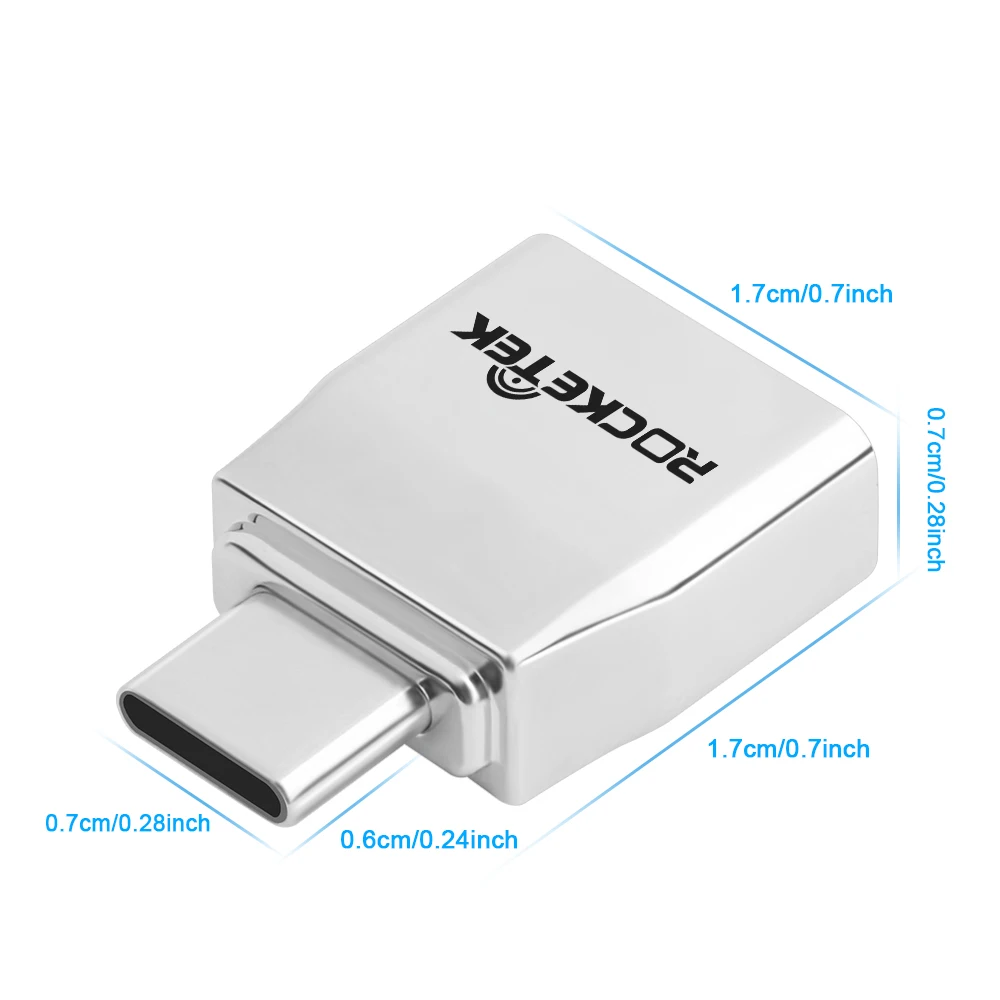 Rocketek Высокое качество USB 2,0 для type c OTG адаптер алюминиевый телефон тип-c аксессуары разъем для Xiaomi Oneplus LG Nexus 5X6 P