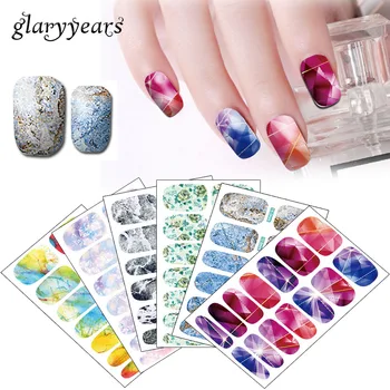 

28 K Designs 1 Piece Colored Nail Art Full Cover Sticker Water Transfer Wrap Decal Snowflake Flower Fingernail Sticker Tips 2019