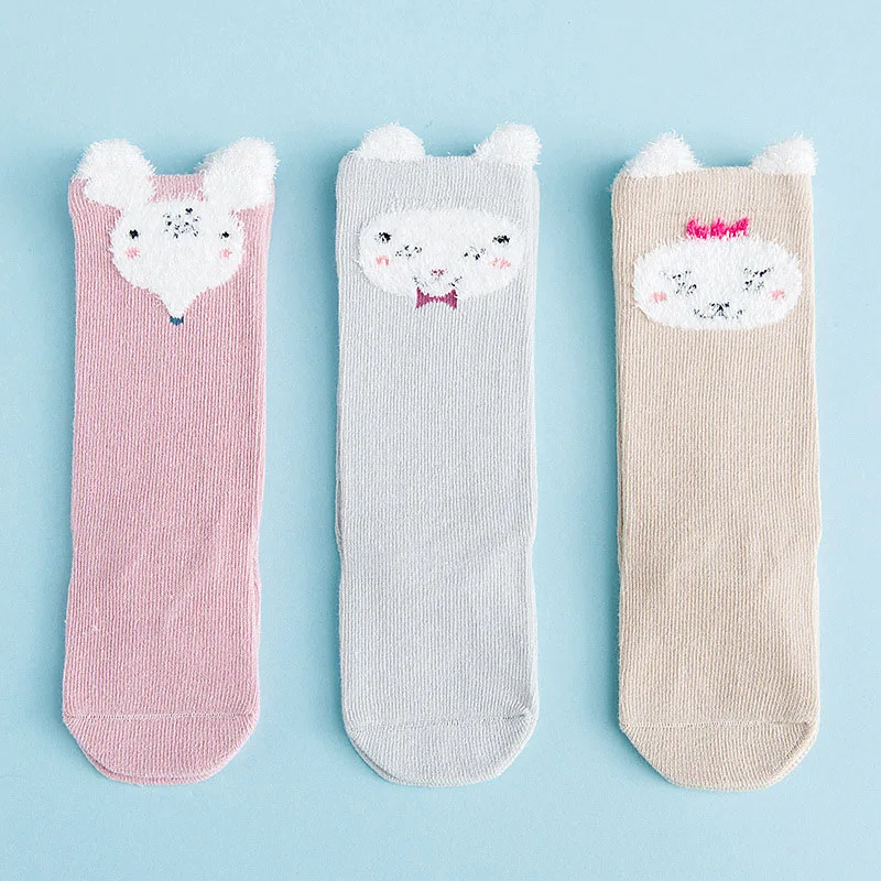 3 пар/компл. хлопок Детские носки для новорожденных гетры до колена с рисунком персонажей из мультфильмов для маленьких девочек носки для мальчиков и девочек, Calcetines, recien nacido neonato