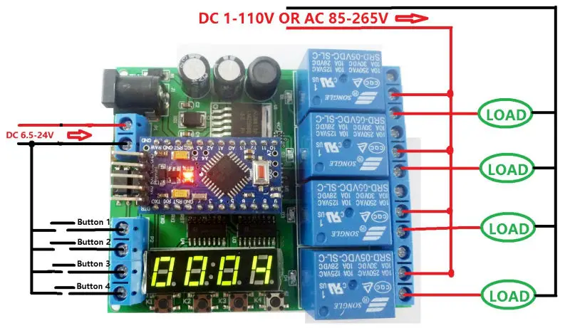 4 canais pro mini plc placa relé