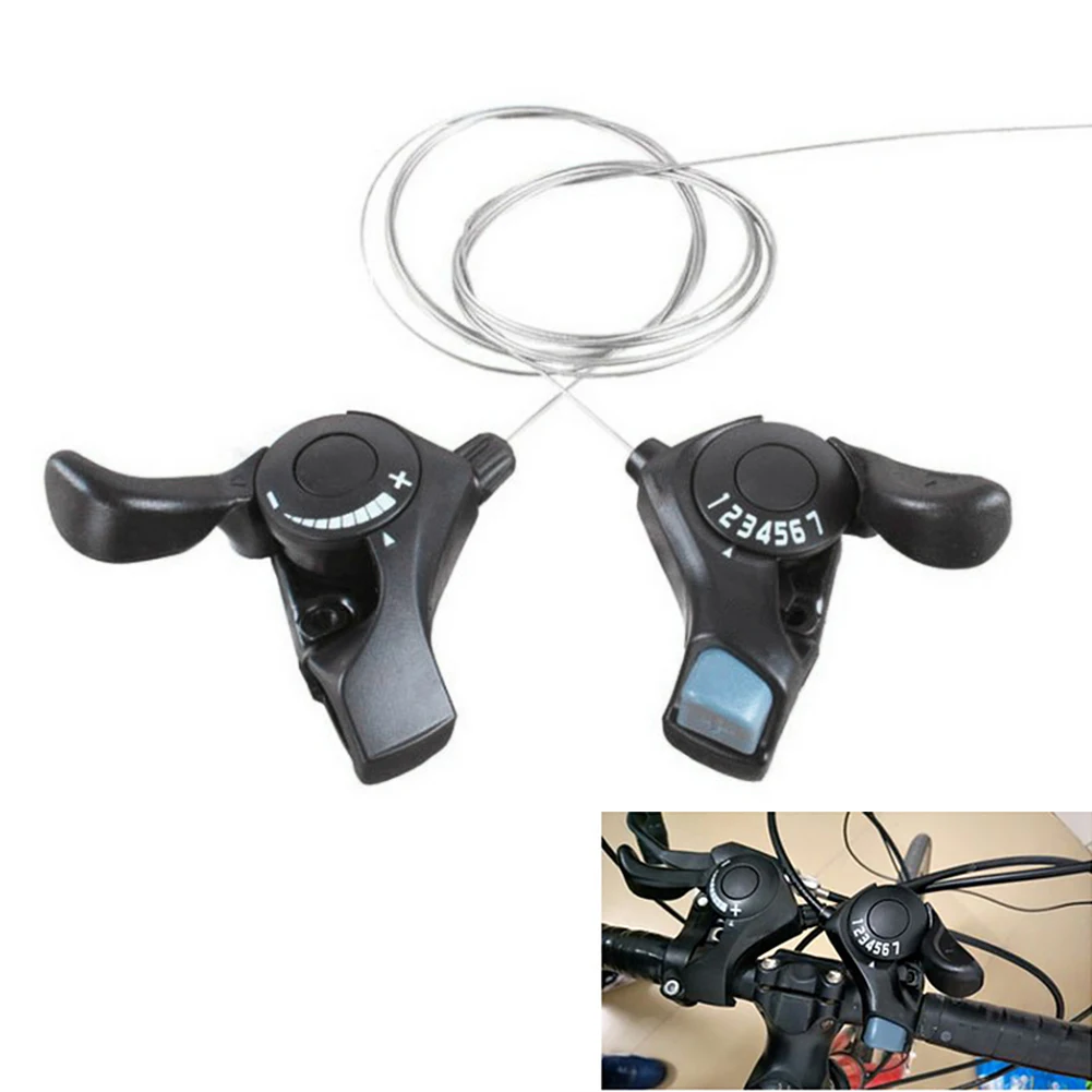 

2 Pcs/Set Bicycle Shifters Mountain Bike Shifter Set Cycling Levers Shift Levers Speeds Black Bike Accessories