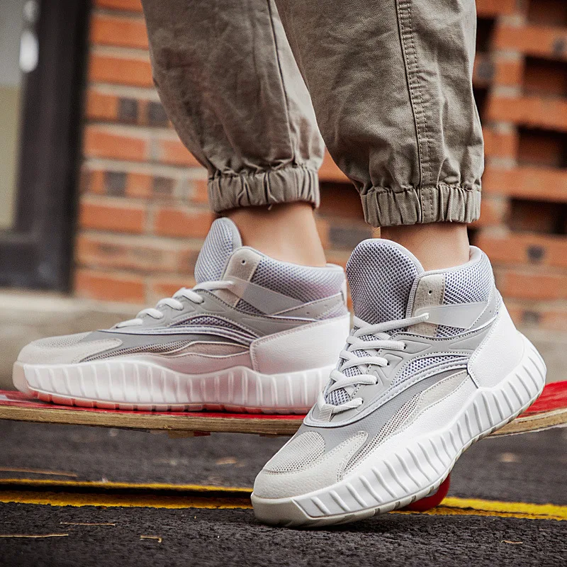 

2019 spring and autumn trend men's sports and leisure thick-soled breathable running shoes Korean men's shoes