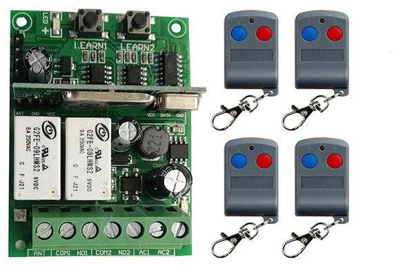 Индивидуальный код обучения DC9V 12V 24V 10A 2CH RF переключатель системы дистанционного