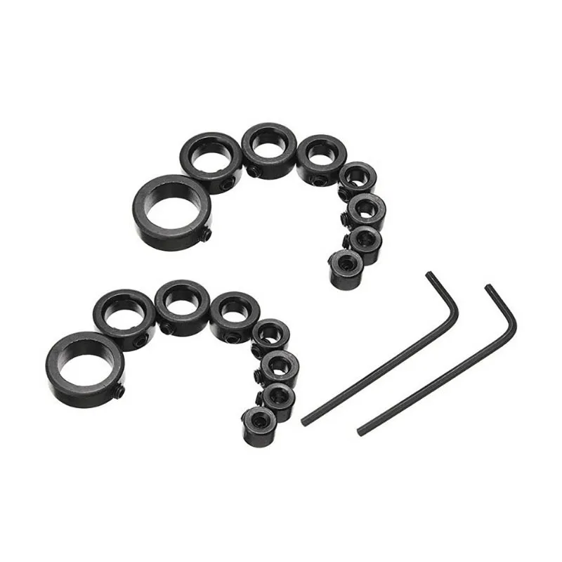 

2 Set Drill Stop Assortment, 3-16mm Drill Depth Stop Collars Limit Ring Dowel Shaft Chuck Positioner Locator for Drill Bits Cons