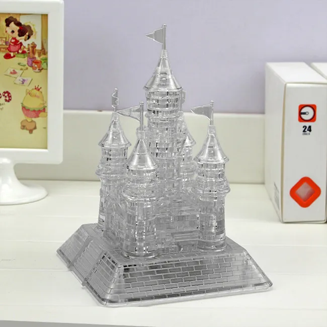 3D Сборка хрустальный замок пазл Музыкальная мозаика с красивым светильник