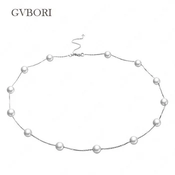 

Luxury GVBORI Natural Seawater Pearl Necklace With 18 K Gold Wedding Necklace For Women Fine Jewelry Valentine Gift