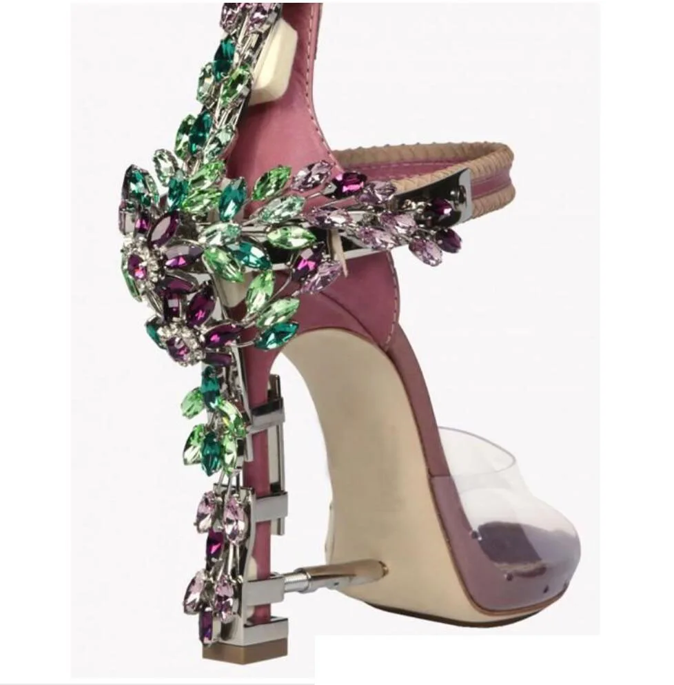 Summer Luxury Strange Heel Crystal Designer Shoes Woman PVC High Heel Sandals 2017 Padlock Ankle Strap Rhinestone Sandals Summer Luxury Strange Heel Crystal Designer Shoes Woman PVC High Heel Sandals 2017 Padlock Ankle Strap Rhinestone Sandals