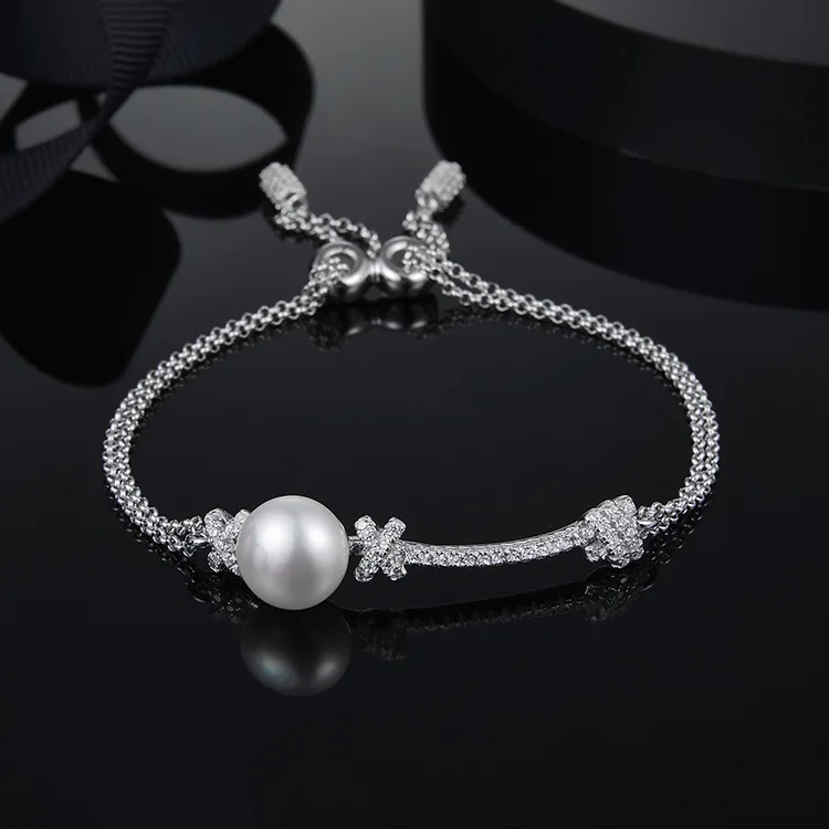 MeiBaPJ Мода настоящая пресноводная жемчужина веревка браслет для женщин 925 стерлингового серебра цепь браслет качественный ювелирный SY