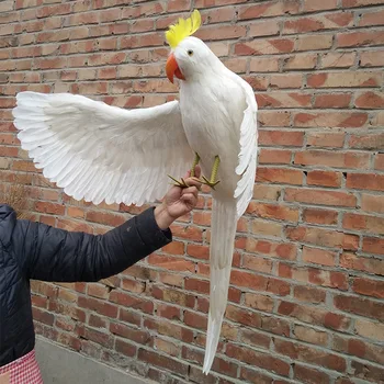 

real life Bird feathers hello 'wings parrot huge 100cm white cockatoo parrot home garden decoration party prop toy gift h1460