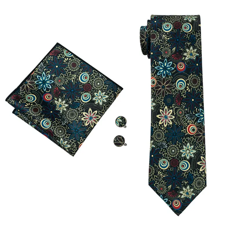 LS-1252 Новое поступление модные шелковые галстуки для мужчин высокого качества фирменный дизайн платок набор запонок для свадебной вечеринки
