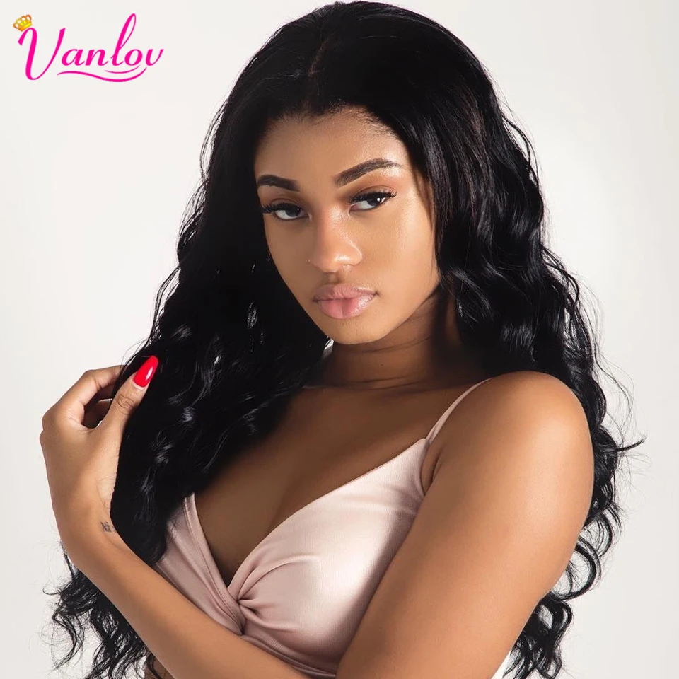 Vanlov Hair 13X4 Lace Front Human Hair Wigs 150 Peruvian Body Wave