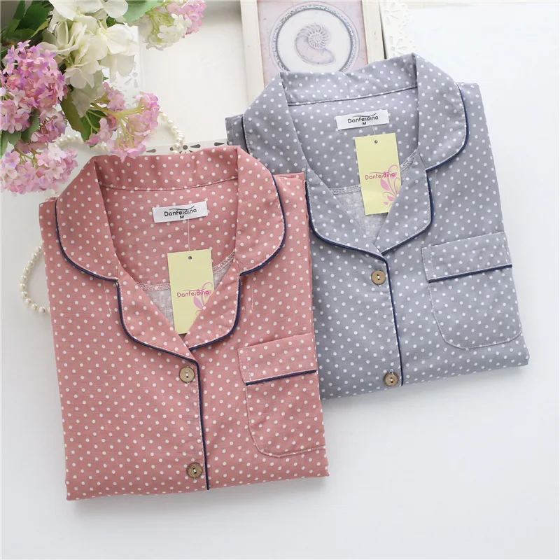 Korea Fresh maple leaf pajama sets women 100% gauze cotton long sleeve casual sleepwear women pyjamas summer hot sale 2020 Korea Fresh maple leaf pajama sets women 100% gauze cotton long sleeve casual sleepwear women pyjamas summer hot sale 2020