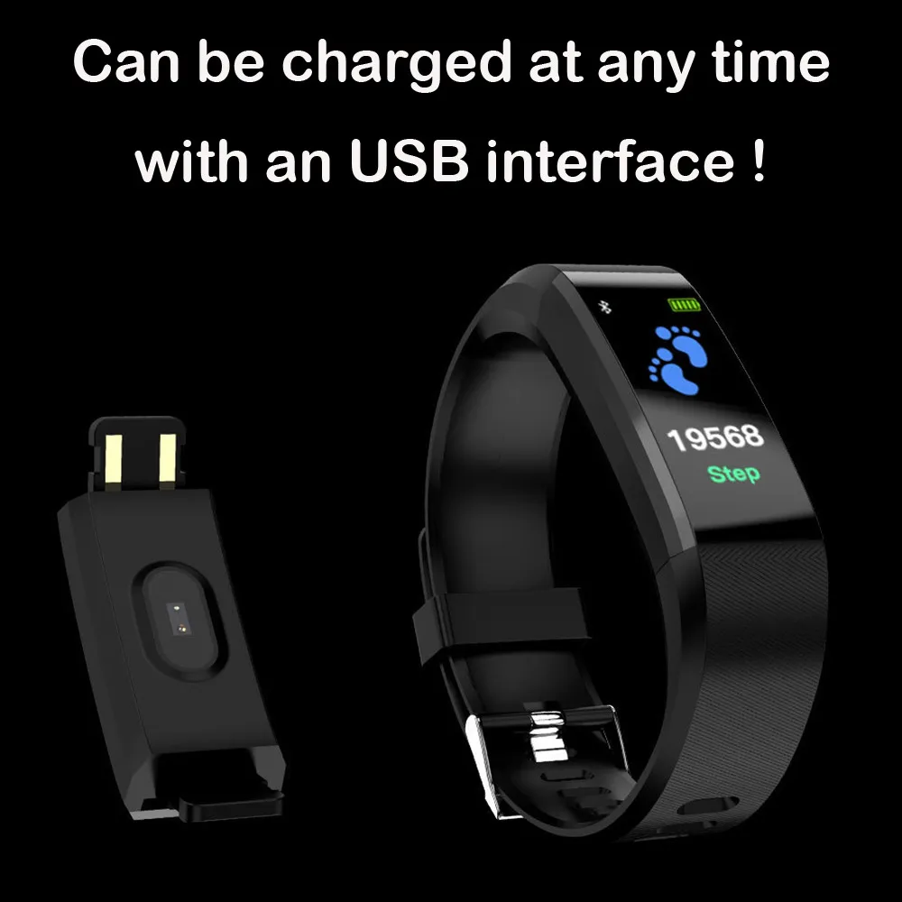 

Fitness tracker color screen heart rate monitor blood pressure smart bracelet smart bracelet for Samsung Motorola#5%