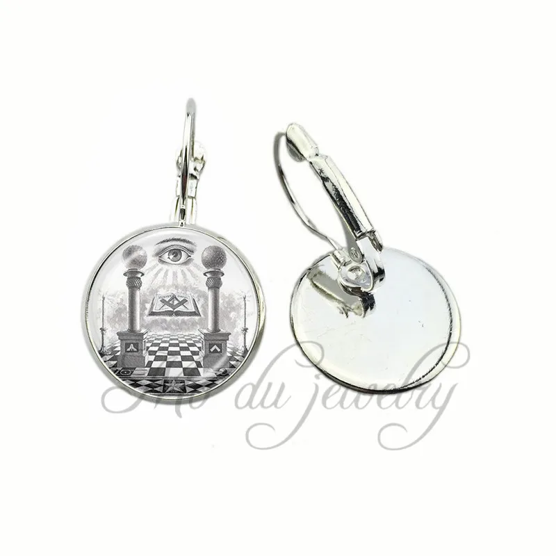 

Drop Shipping Freemason Sign Illuminati Secret Masonic Earring Theory Photo Glass Clip Earring Conspiracy Eye of Providence