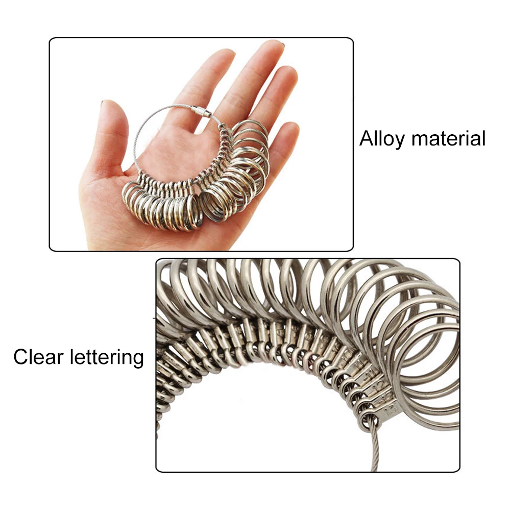 Горячее предложение США Великобритания ЕС металлический палец кольцо Калибр размер r ювелирные изделия изготовление Размер измерительные инструменты набор кольцо инструмент кольцо измерительное кольцо инструмент