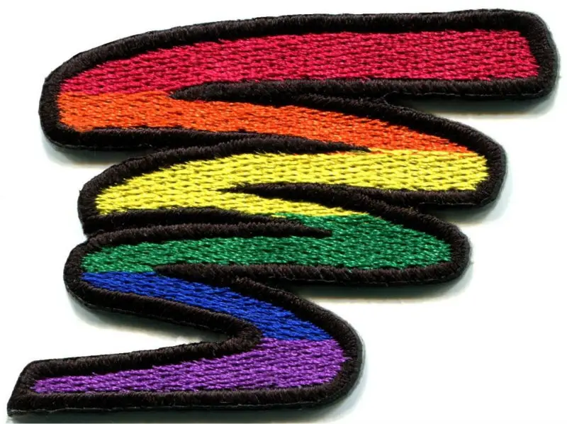 

Gay lesbian pride squiggle rainbow flag retro LGBT applique iron-on patch