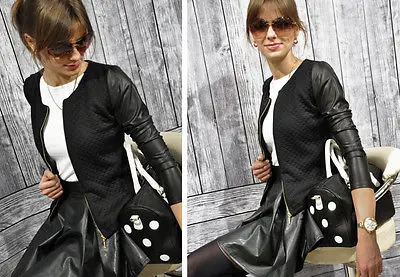 Finest  Fashion New Slim Ladies Women Suit Coat Jacket Zipper Black White Colors winter jackets and coats