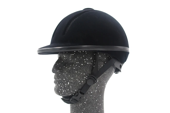 Profissional equestre equitação capacete preto meia capa