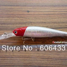 10 шт./лот рыболовная приманка с красной головкой Mimmow тройной крючок Спиннер приманки 14 см 15 г