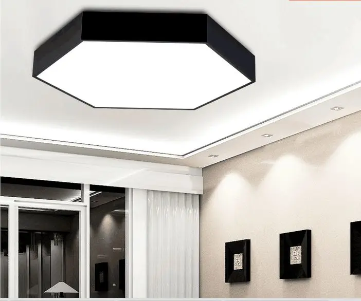Plafoniera LED moderno plafón plafon LED comedor iluminacion interior techo plafoniera blanco negro
