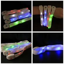 Glowing Wristbands Led Bracelet illuminated Nylon Bangles Bracelets for Birthday Party Music Party 10pcs/Lot 1 remote per lot