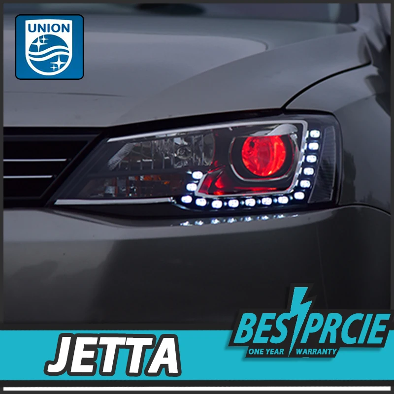 UNION Car Styling for VW Jetta MK6 2012-now Headlights Jetta LED Headlight GTI drl Lens Double Beam H7 HID Xenon Car Accessories