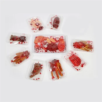 

Halloween Hot Sale Funny Simulation Hand Props Body Part Organ Horror Bloody Zombie Prank Toy Decorations Party Banner Wall