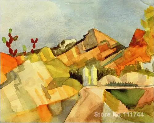 Современное искусство абстрактные Скалистые пейзажи от August Macke картины