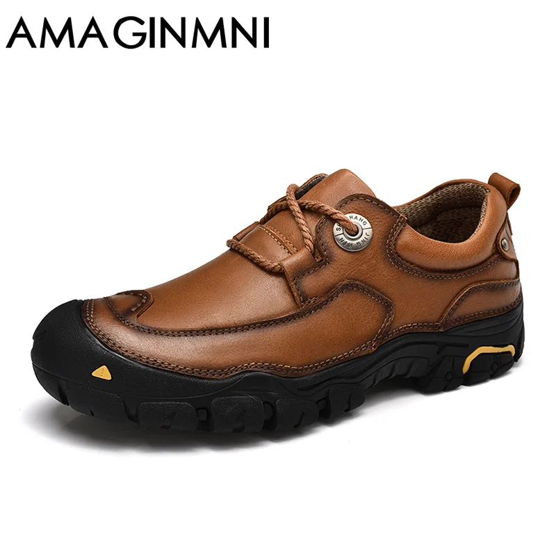AMAGINMNI Men Casual Shoes Mens Working Shoes New Fashion Brand Design Outdoor Leisure Shoes Big size leather shoes men AMAGINMNI Men Casual Shoes Mens Working Shoes New Fashion Brand Design Outdoor Leisure Shoes Big size leather shoes men