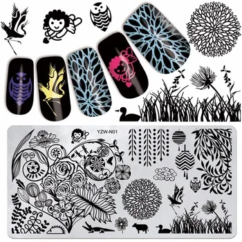 WUF 1 Pc 6x12cm Charming Spring Stamp Image Plate Stamping Nail Art DIY Image Plate Template For Girl Nails #YZW-N01
