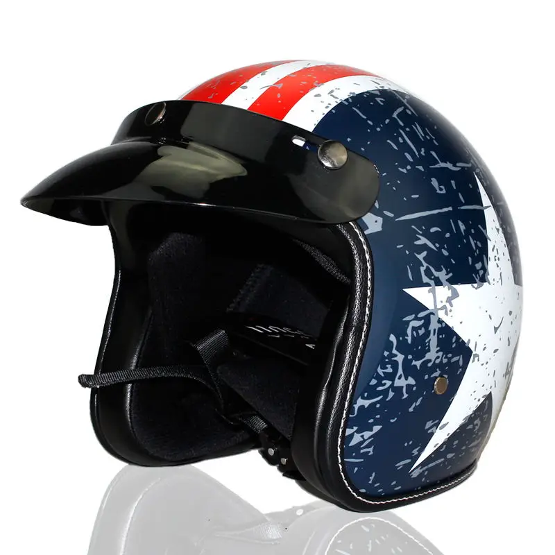 VOSS Motorcycle Helmet Motorcross Full Face For Scooter Leather Crash Helmet Windproof Open face