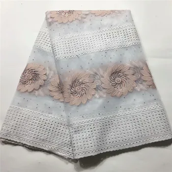 

Nigerian lace fabric french laces fabrics high quality tulle embroidered fabric african lace 5yards for women dress A82-79