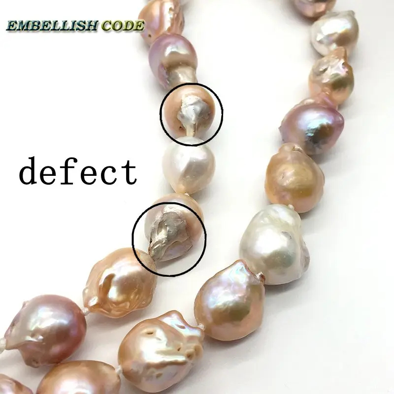 P5053 énorme 100/% naturel 18/" 35 mm Blanc Baroque Keshi reborn Perle Collier Bowkn