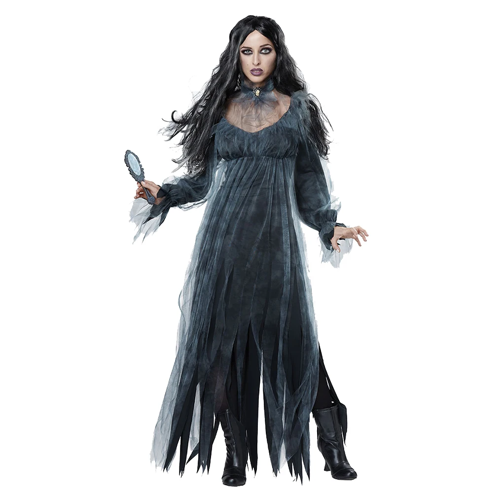 Wanita Cosplay Kostum Halloween Horor Hantu Mati Mayat Zombie Gaun
