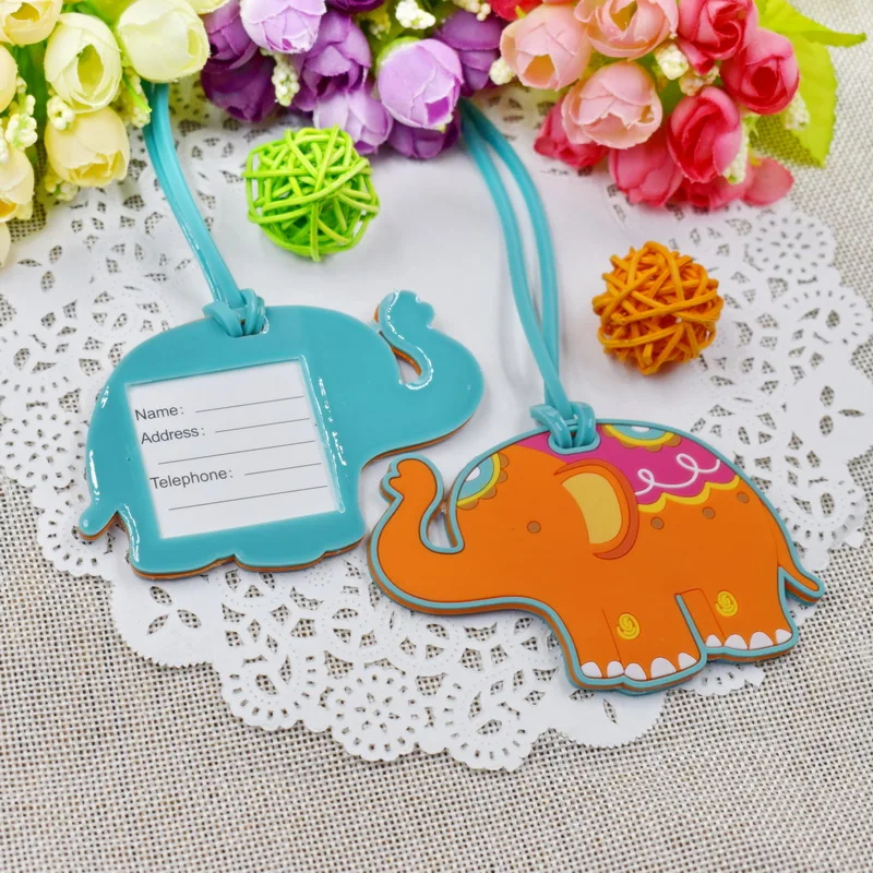 

FREE SHIPPING 300pcs/Lot Lucky Elephant Luggage Tag Baby Christening Gift Wedding Baggage Tags Party Giveaways To Guest
