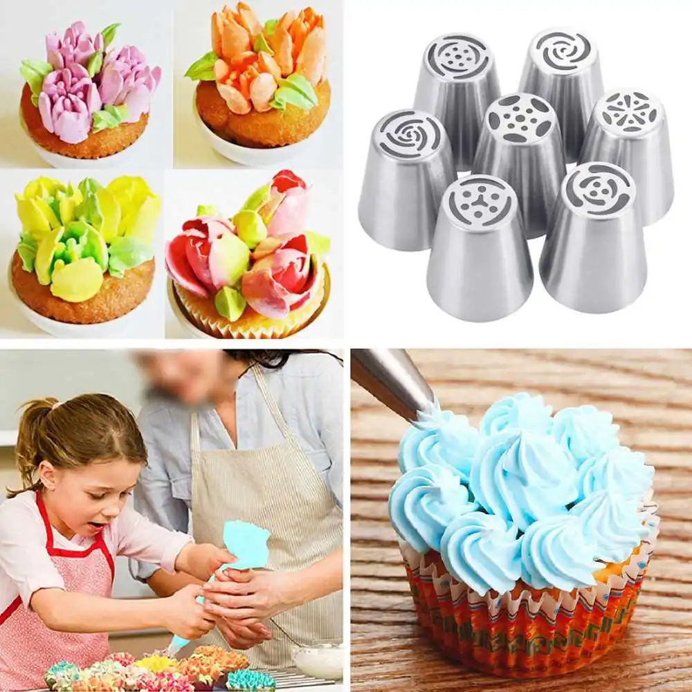 

ERMAKOVA Stainless Steel Pastry Nozzles for Cream with Pastry Bag Decorating Cake Icing Piping Confectionery Baking Tool