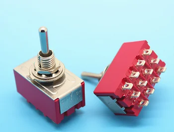 

MTS-403 On-Off-On Mini Miniature Toggle Switch 3 Position 4PDT Rocker Switch