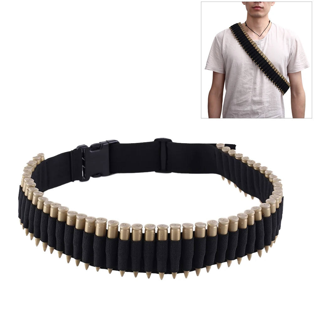 

600D Nylon Tactical 50 Rounds Shell Holder Military Cartridge Bullet Waist Belt Gauge Ammo Holder for Hunting Shooting CS Game