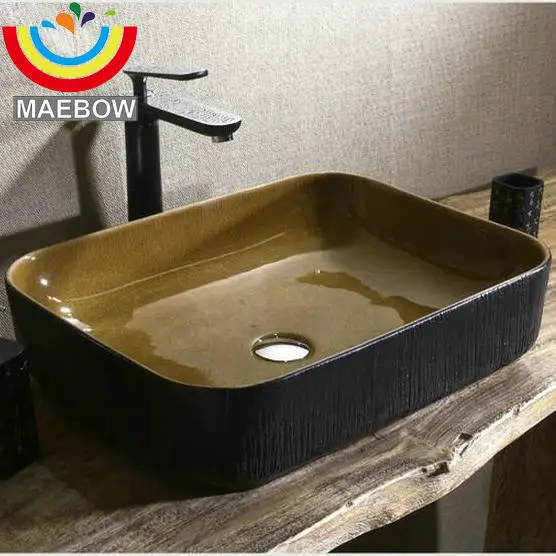 Фарфоровая прямоугольная столешница раковина для ванной комнаты в промышленном