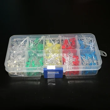 

3mm 5mmLED red yellow blue green white five-color LED set, 375pcs