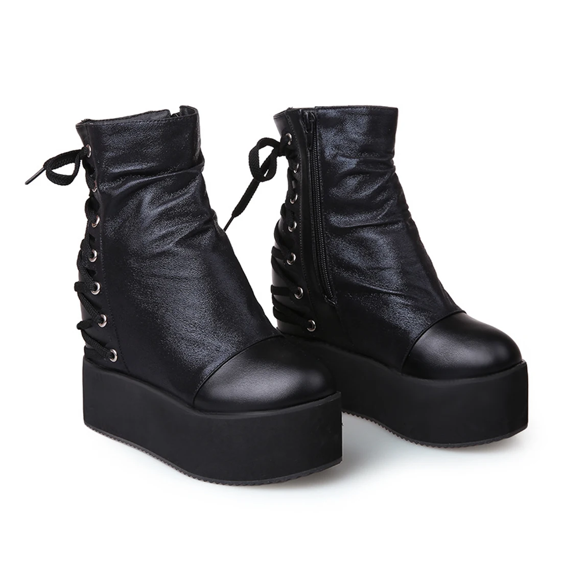 botas salto cunha