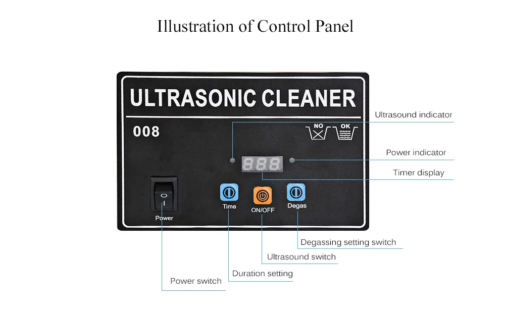 CJ - 008 0.7L Professional Ultrasonic Cleaner Machine Digital Timer for Home Use