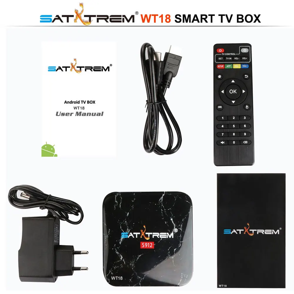 Goedkoop SATXTREM WT18 Amlogic S912 Octa Core Android 7.1 TV Box 3 gb DDR3 32 gb 2.4g 5 ghz WIFI Gigabit LAN Google Play Smart Set Top Box