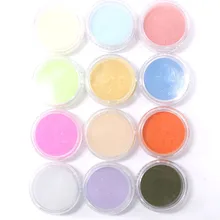 12 шт. Смешанные случайные красочные Цвета Резьба акриловая пудра 3D ногтей Книги по искусству Скульптура украшения инструмент Блеск УФ гель строителя порошок