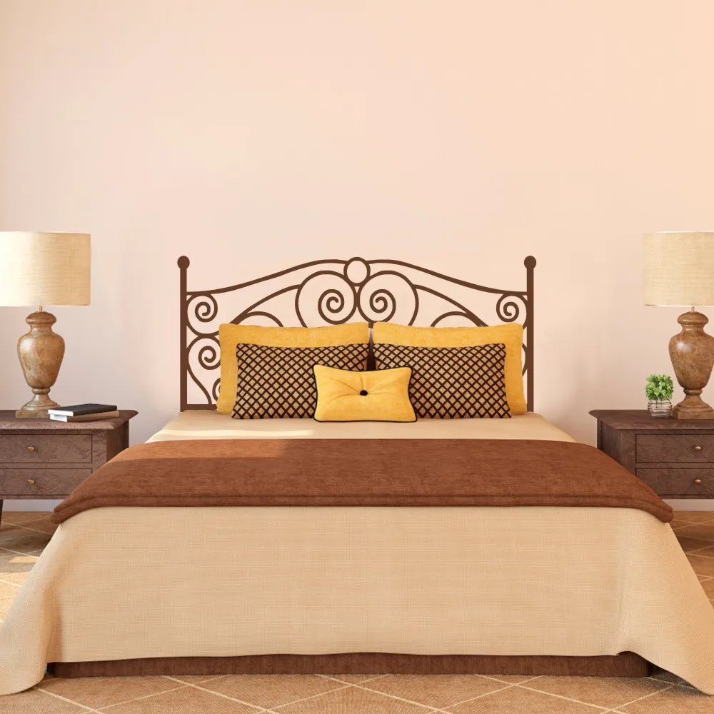 Abstract Scroll Shabby Chic Headboard Wall Decal Vinyl Wall Art Sticker