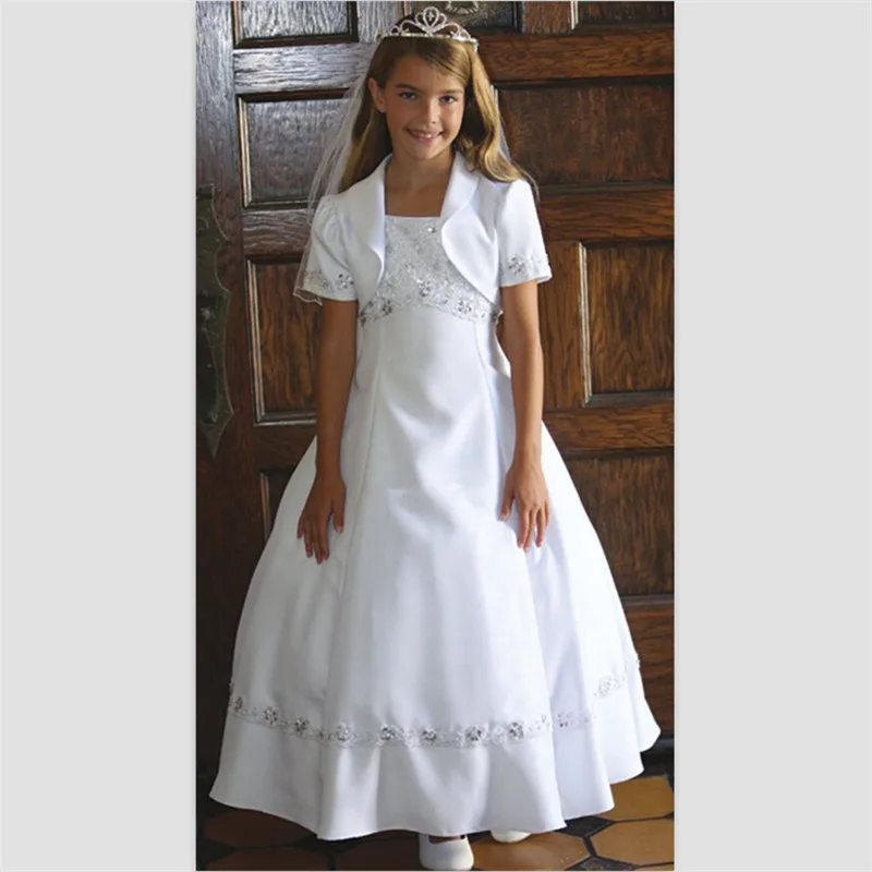 2015-New-White-Girls-Communion-Dresses-Ball-Gown-Beaded-Flower-Girl-Dress-With-Jacket-Kid-Party